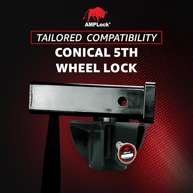 AMPLock - U-LPCVR Heavy Duty 5th Wheel Lock, Patented Cylinder Lock, Travel - Image 4