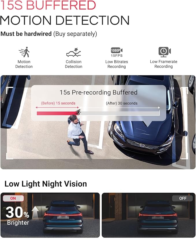 Vantrue E1 Pro 4K Mini Dash Cam Front, STARVIS 2 PlatePix HDR Night Vision Car - Image 6