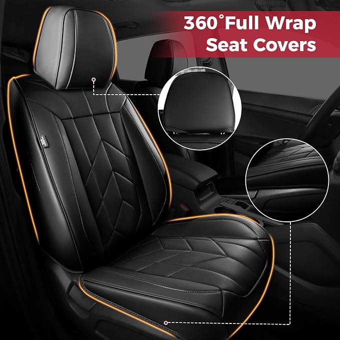 Black Car Seat Covers Full Set - Image 2