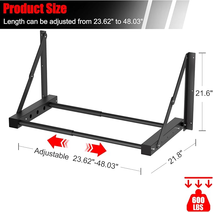 Wall Mount Folding Tire Rack, 32 to 48 Inches Wide Adjustable Tire Storage Rack - Image 7