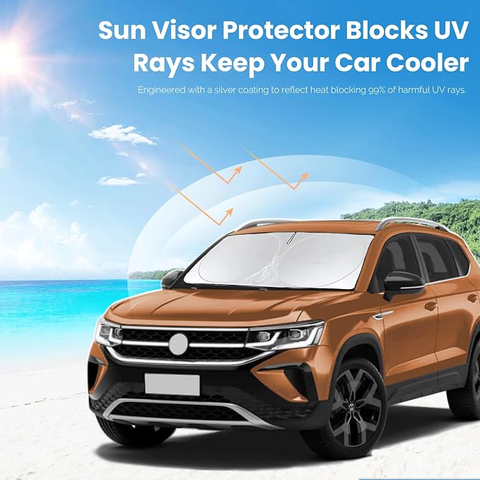 Custom Fit VW Taos Windshield Sunshade - Image 5