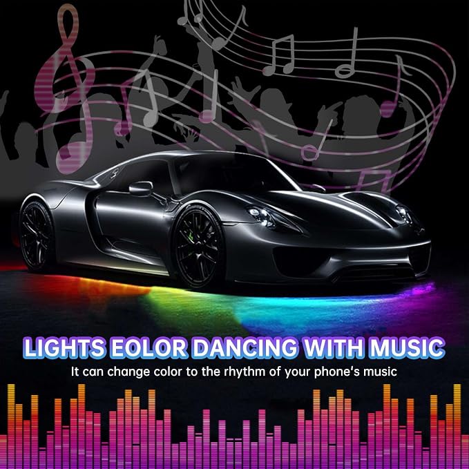 Underglow Lights for Car, APP Control 12V Flexible LEDs Underbody Lights - Image 4