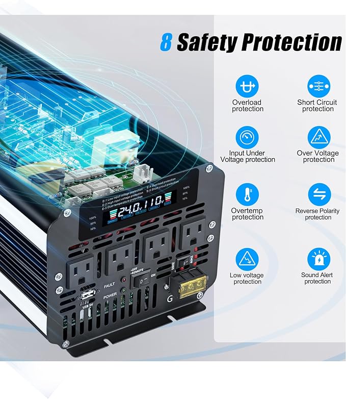 LVYUAN 5000 Watt Power Inverter 24V to 110V 120V - Image 4