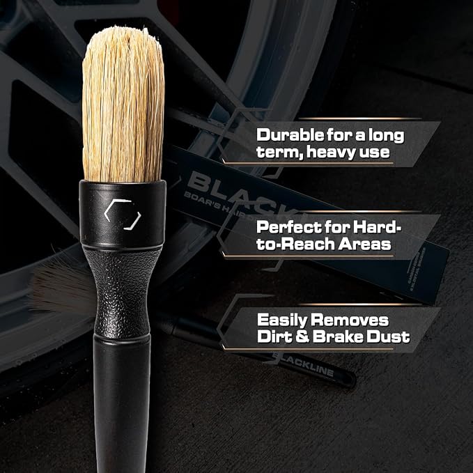 Blackline Car Care Boar Hair Brushes- Luxury Car Detailing Brush Set - Image 3