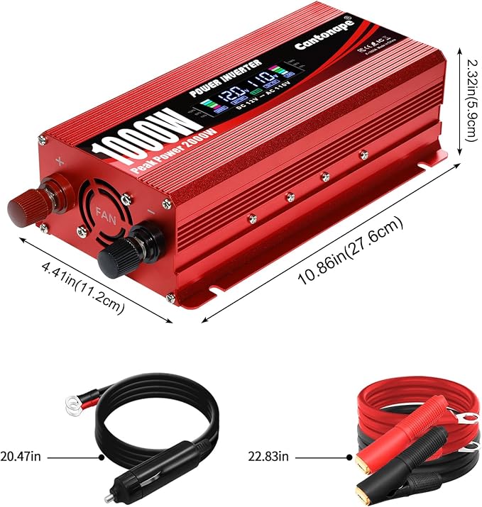 1000W/2000W Car Power Inverter DC 12V to 110V/120V AC Converter - Image 9