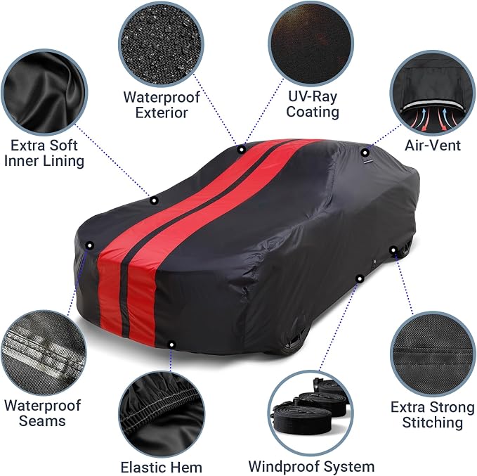 iCarCover Custom Car Cover for Chevy Aveo Hatchback Waterproof All Weather Rain - Image 4