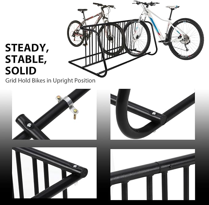 Commercial Bike Rack Garage Floor, Grid Bike Rack in Ground, 10-Bike Capacity - Image 6