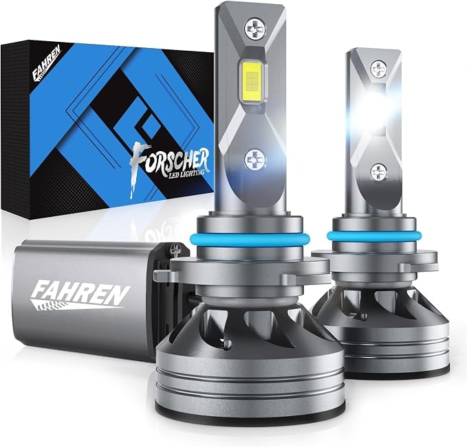 9006/HB4 Light Bulbs, 800% Super Bright 6500K Cool White HB4 Lights, 1:1 Mini by Fahren