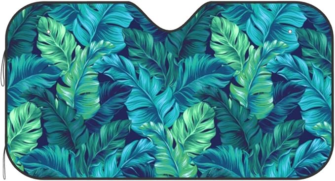 Tropical Leaves Car Windshield Sunshade Front Window Sun Visor Protector - Image 9