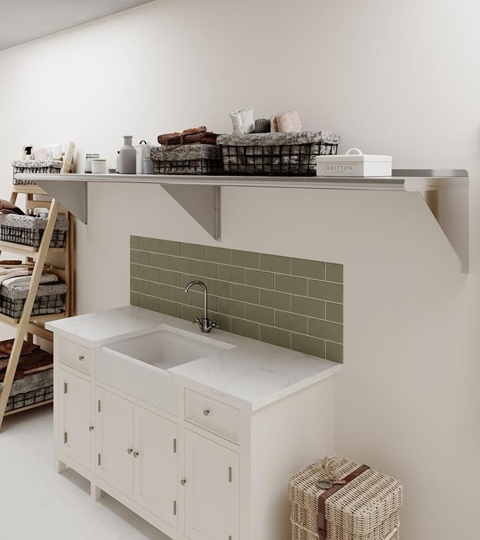 AmGood 96" Long X 18" Deep Stainless Steel Wall Shelf | NSF Certified | - Image 8