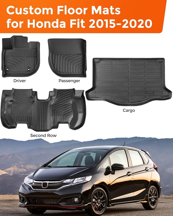Car Floor Mats for Honda Fit : 2015-2020 Cargo Trunk Liner, Accessories All - Image 2