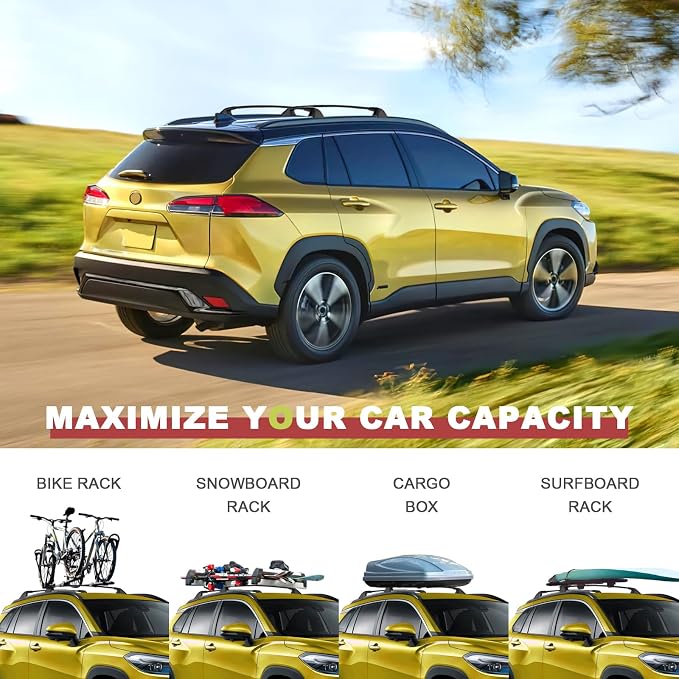 KINGGERI 260Lbs Lockable Roof Rack Cross Bars Compatible - Image 5