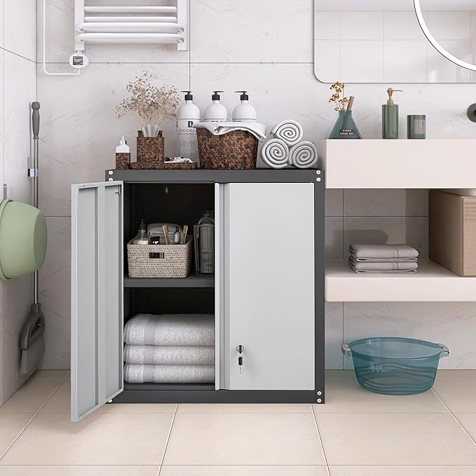 LUCYPAL Garage Wall Cabinet, Metal Wall Storage Cabinet - Image 2