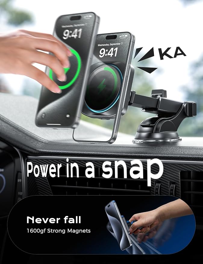 CHGeek for 15W Magsafe Car Mount Charger, iPhone Wireless Car Charger Magnetic - Image 6