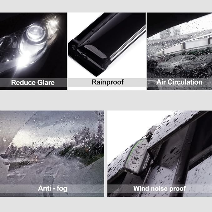 Original Side Rain Guards, Window Visors Compatible - Image 3