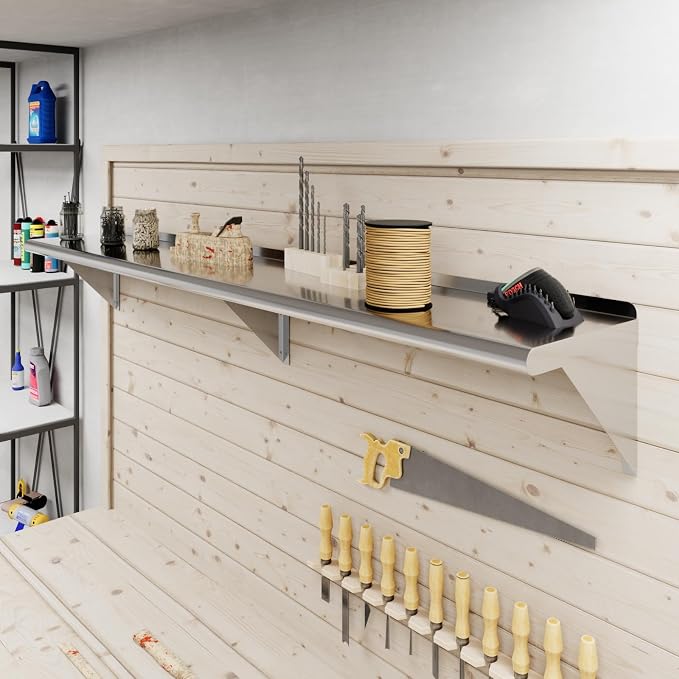AmGood 72" Long X 12" Deep Stainless Steel Wall Shelf | NSF Certified | - Image 6