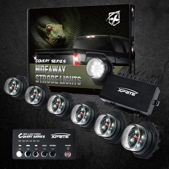Xprite White LED Hideaway Emergency Strobe Lights Kit, 20 Flashing Modes - Image 7