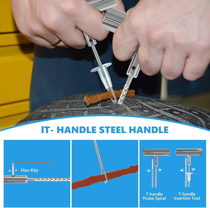 Tire Repair Kit, with Universal Tire Patch Kit to Plug Flats - Image 9