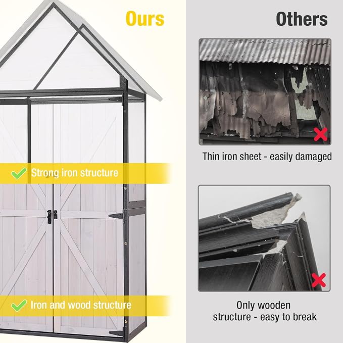 Outdoor Storage Shed, Vertical Wooden Tool Shed - Image 3