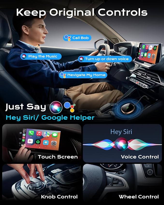 Wireless Carplay Adapter for iPhone & Android Auto 2-in-1, Plug & Play Low - Image 5