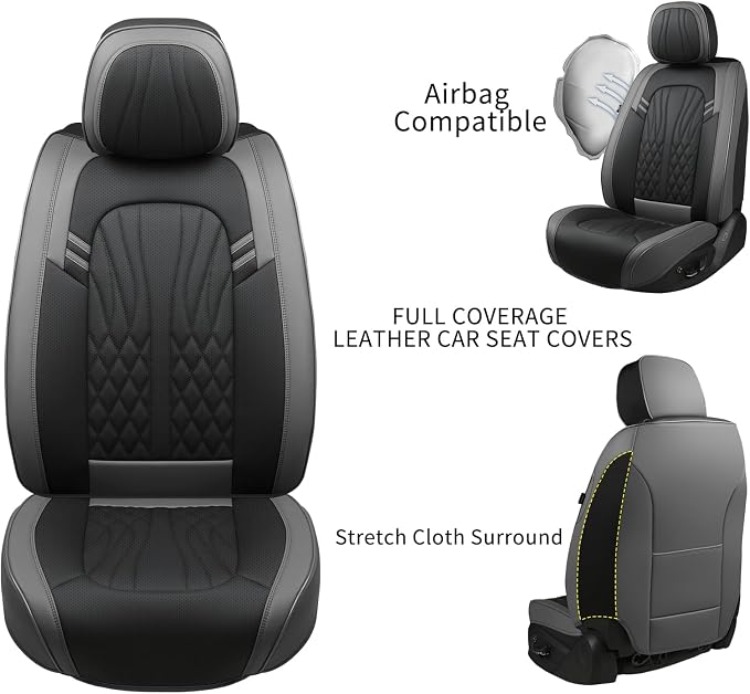 Leather Car Seat Covers, Car Seat Protector Waterproof, Seat Covers Full Set - Image 6