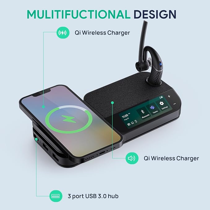 Yealink Bluetooth Headset Workstation, Office Wireless Headset - Image 4