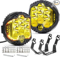 LIGBT 2PCS 5 Inch Amber Yellow Round LED Offroad Light by LIGBT