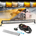 Auxbeam 42 Inch Curved LED Light Bar, 240W 6 Modes Amber White Strobe Fog Lights by Auxbeam
