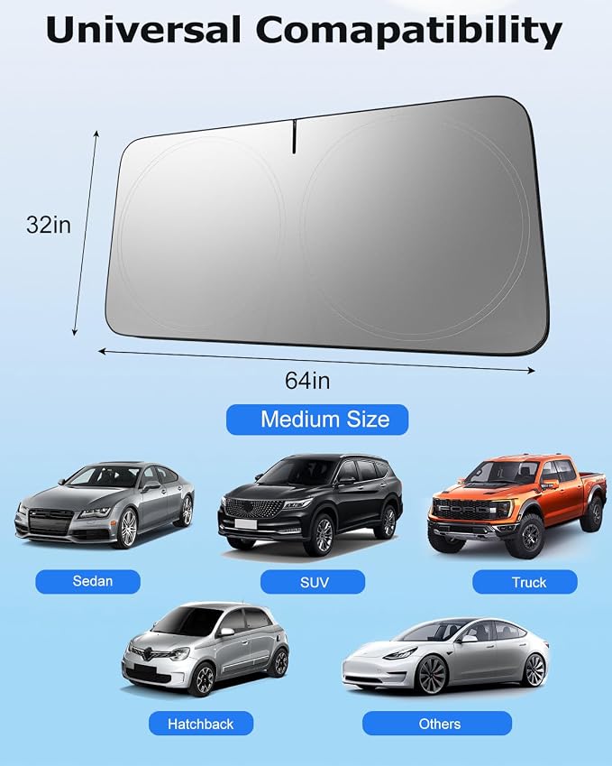 DMJN Windshield Sun Shade Car, Keep Car Cool & Interior Protection Sunshade - Image 6