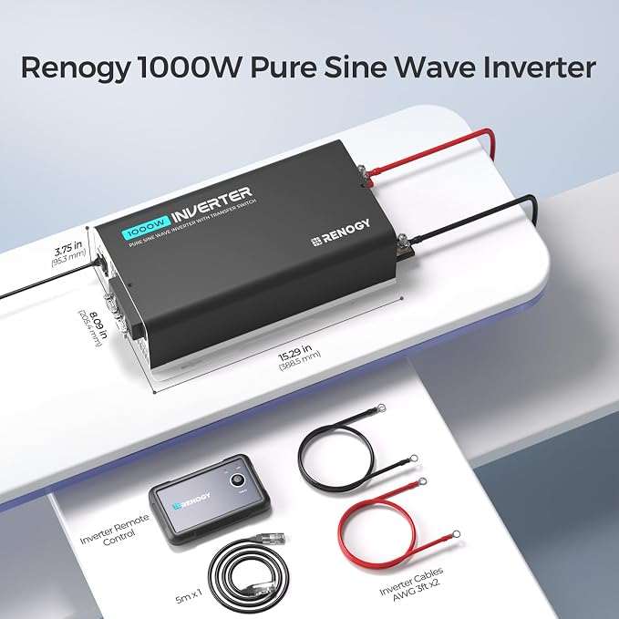 Renogy Inverter PUH, 1000W Pure Sine Wave Power Inverter - Image 8