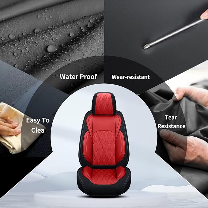 2 Front Car Seat Covers Fit for Toyota Camry 2012-2025 Faux Leather Automotive - Image 5