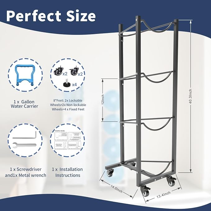 5 Gallon Water Bottle Holder: 4 Tier 5gal Water Jug Storage Rack - Image 6