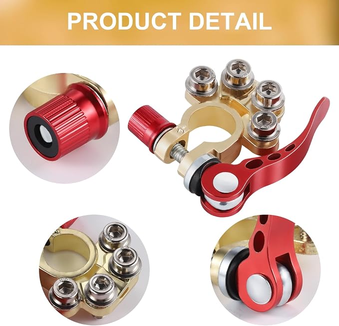 SINGARO Car Battery Terminal Connector, 4 Way Positive and Negative Pole Quick - Image 3