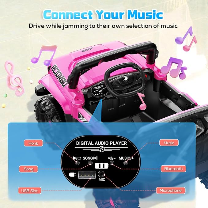 SEALIGHT 12V Kids Ride On Truck Car w/Parent Remote Control, 4 * 380W Motors - Image 2
