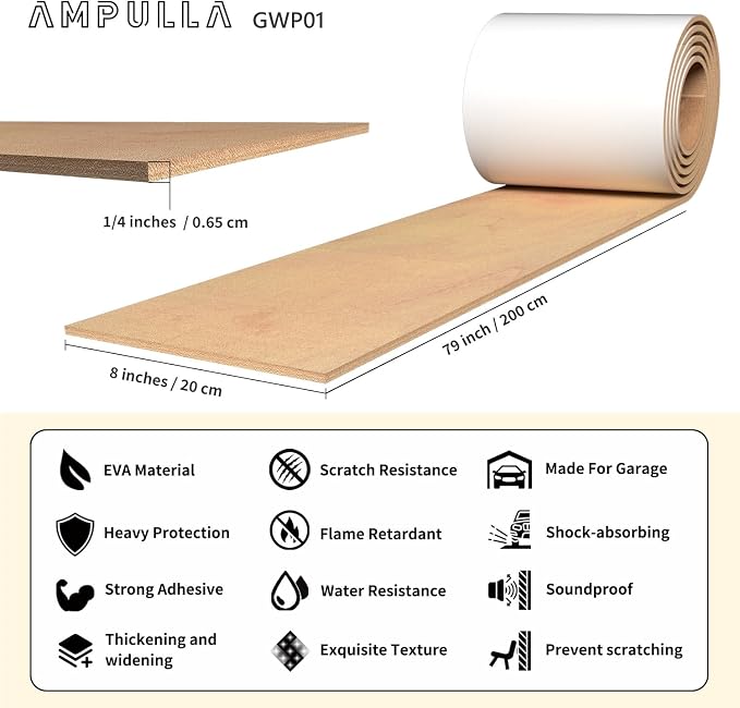 GWP01 Wood Grain Garage Wall Protector Car Door Protectors, Garage Accessories - Image 2