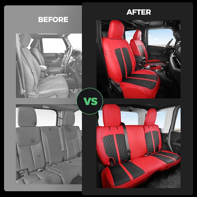 for Jeep Wrangler Seat Covers 4Door JK 2013 2014 2015 2016 2017, Custom Fit Car - Image 6