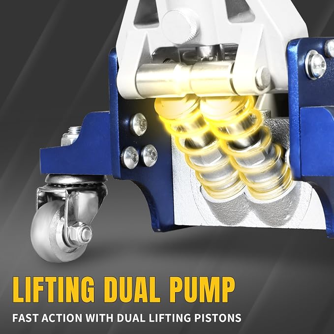 YELLOW JACKET Floor Jack 1.5 Ton Hydraulic Low Profile Aluminum and Steel Car - Image 5