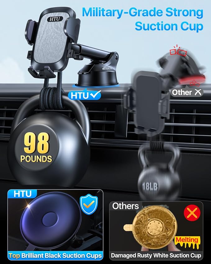 2025 Ultimate Car Phone Mount【98+LBS Strongest Suction & Military-Grade】【Patent - Image 2