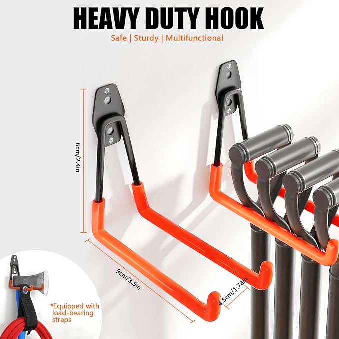 Heavy-Duty Garage Hooks -4 Pack Type large J - Image 2