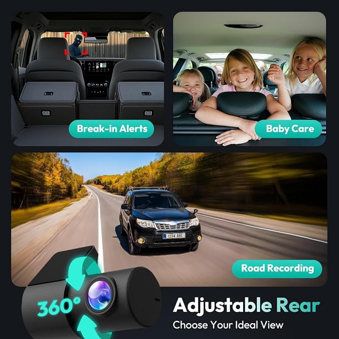 4K Dash Cam Front and Rear, 170° Ultra Wide Dashcam - Image 8