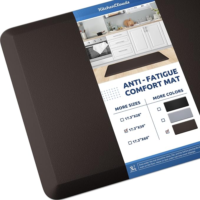 KitchenClouds Kitchen Mat Cushioned Anti Fatigue Kitchen Rug 17.3"x39" by KitchenClouds
