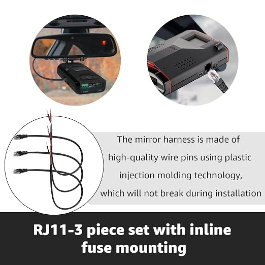 16.5" Radar Detector Hardwire Power Cord Mirror Wire Plug Tap Set - Image 3
