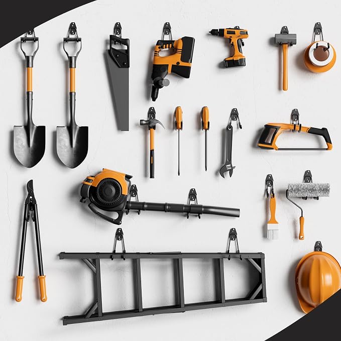 Garage Storage Hooks, 12 Pack Steel Heavy Duty Wall Mount Hooks - Image 7