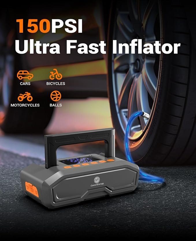 Jump Starter with Air Compressor, 4000A Peak Car Battery Jumper - Image 4