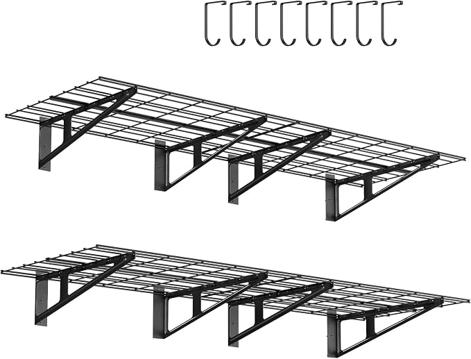 FAHKNS 2 x 6 ft Garage Wall Shelving, 1200LBS Capacity Heavy Duty Metal Wire by FAHKNS