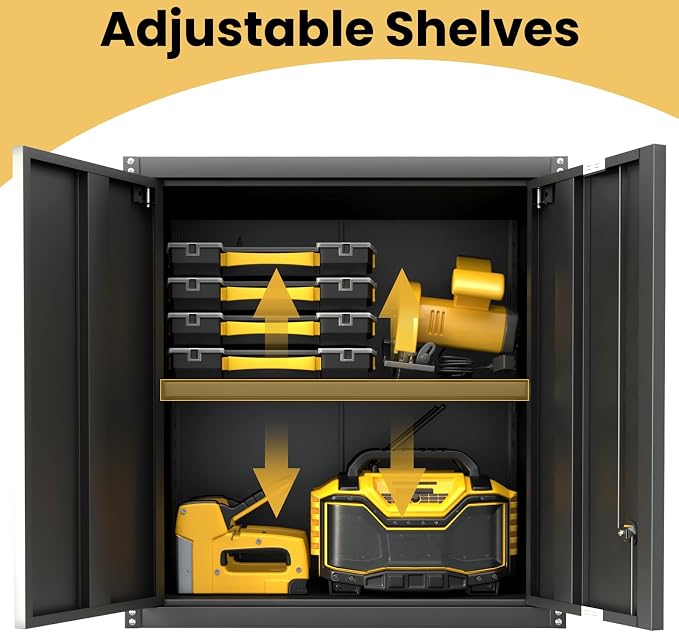 LUCYPAL Garage Storage Cabinet, 27.95" H Metal Wall Cabinets - Image 4