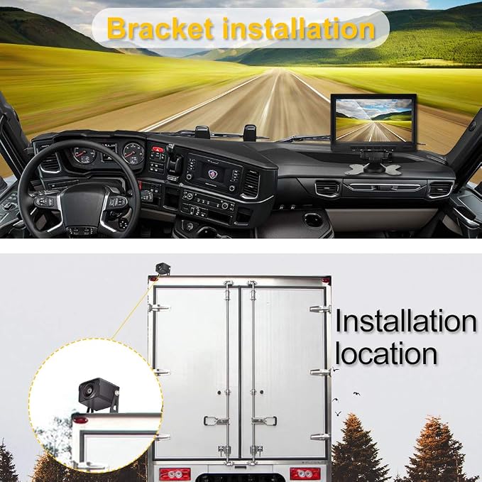 AHD Dual Backup Camera with 7'' 1080P DVR Monitor, Front and Rear View Camera - Image 9