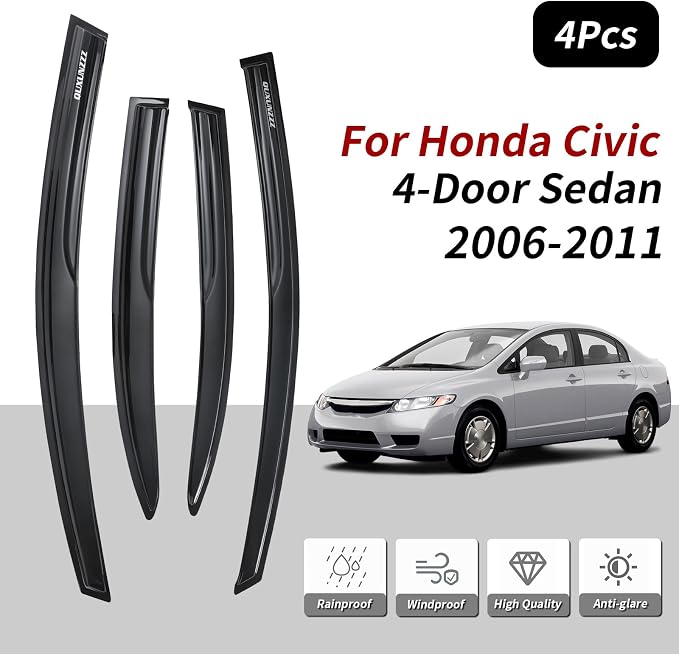 Rain Guards Side Window Visor Vent Outside Mount - Image 3