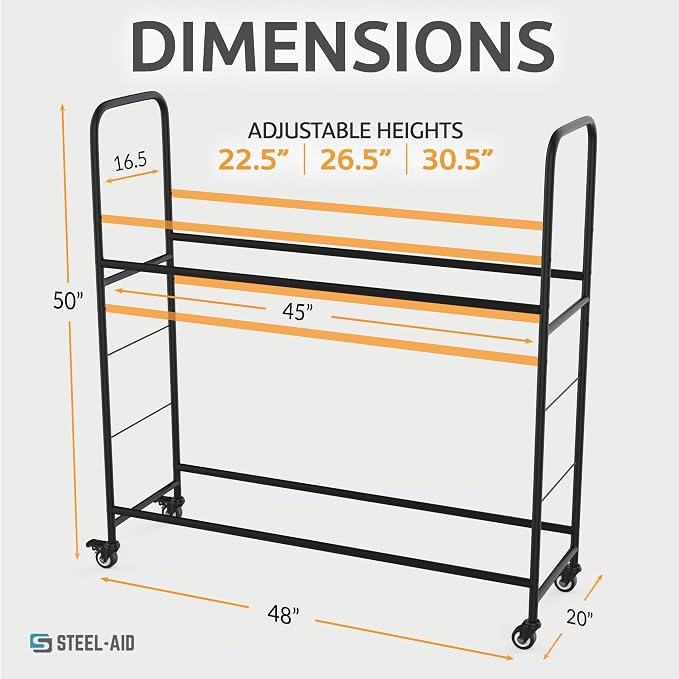 Rolling Tire Rack – Metal, Adjustable, Tire Stand & Protective Cover, Included - Image 2