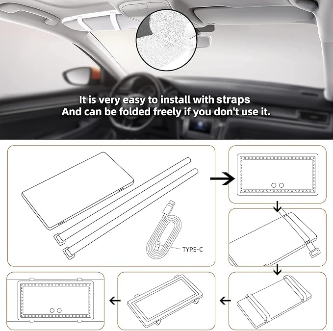 Car Sun Visor Vanity Mirror, Universal - Image 6